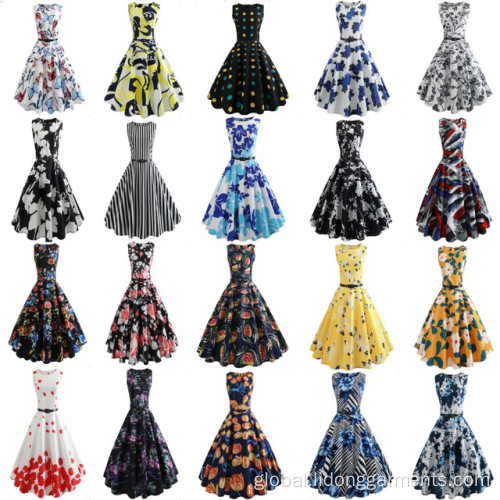 Vintage Dress O-Neck Sleeveless A-Line Flower Lovely Vintage Dress Manufactory